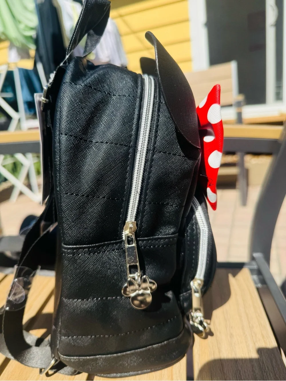 Licensed Minnie Mouse Backpack with Red Polka Dot Bow